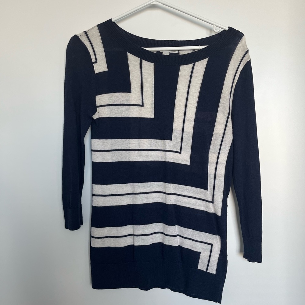 Halogen Geometric Crew Neck Sweater, Size XS